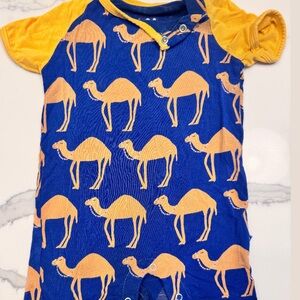 Kickee Pants Camel Print short Onesie